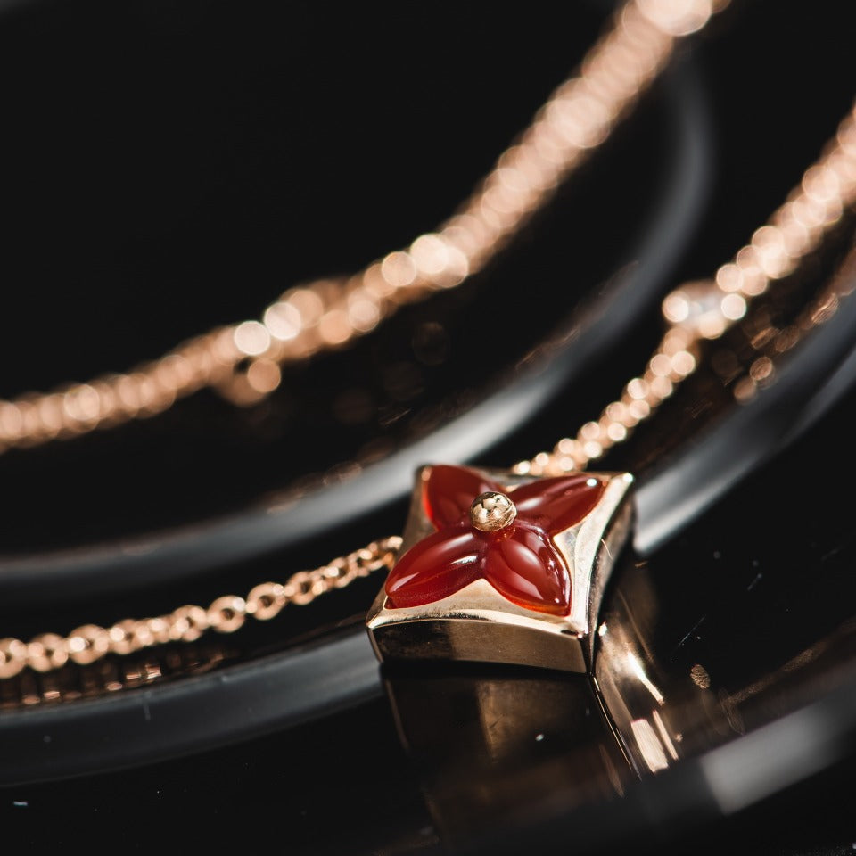 [LuckyStar]Sternkette Roségold 1 Diamant