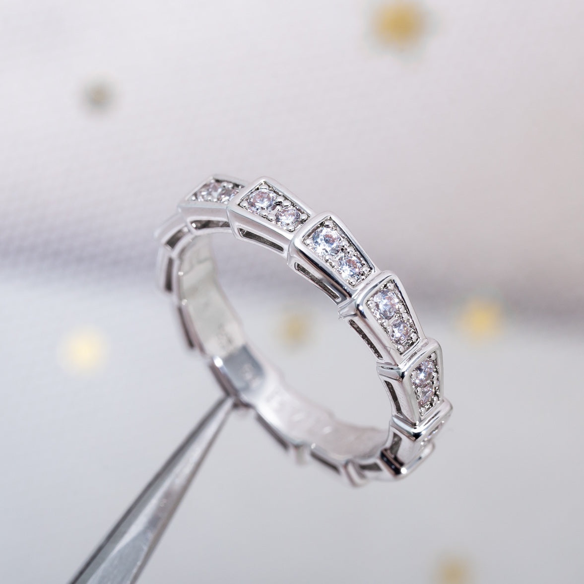 [LuckyStar]SERPENTI RING SILBER DIAMANT GEPAART 3MM