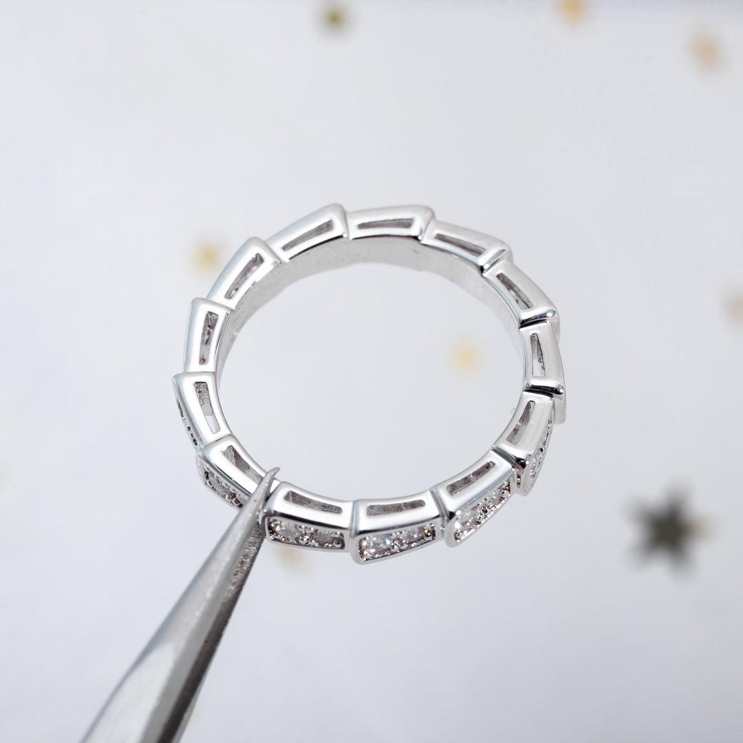 [LuckyStar]SERPENTI RING SILBER DIAMANT GEPAART 3MM