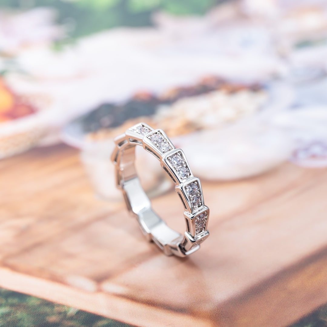 [LuckyStar]SERPENTI RING SILBER DIAMANT GEPAART 3MM