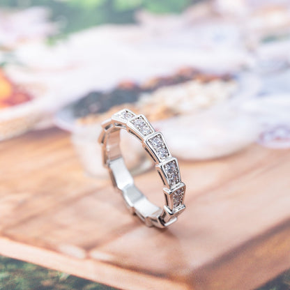 [LuckyStar]SERPENTI RING SILBER DIAMANT GEPAART 3MM