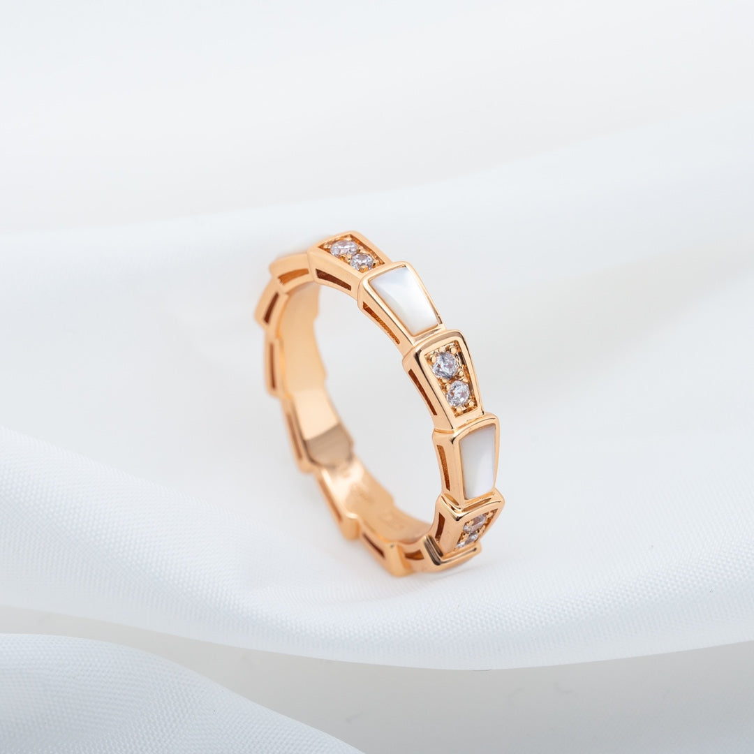 [LuckyStar]SERPENTI RING ROTGOLD DIAMANT MOP 3MM