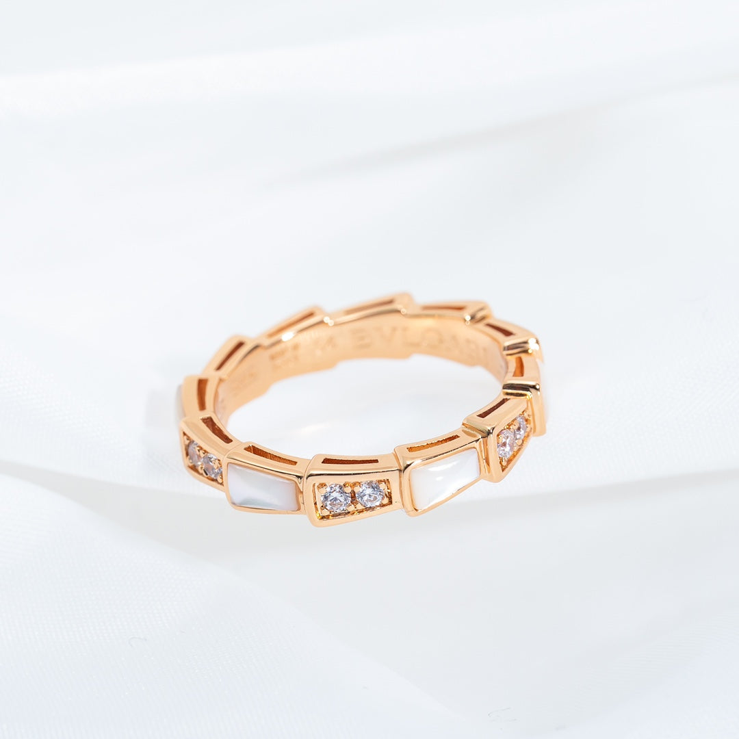 [LuckyStar]SERPENTI RING ROTGOLD DIAMANT MOP 3MM