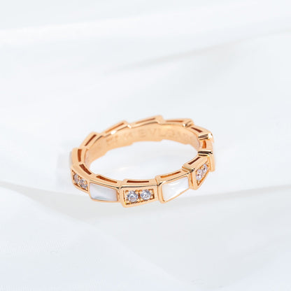 [LuckyStar]SERPENTI RING ROTGOLD DIAMANT MOP 3MM