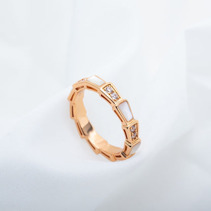 [LuckyStar]SERPENTI RING ROTGOLD DIAMANT MOP 3MM