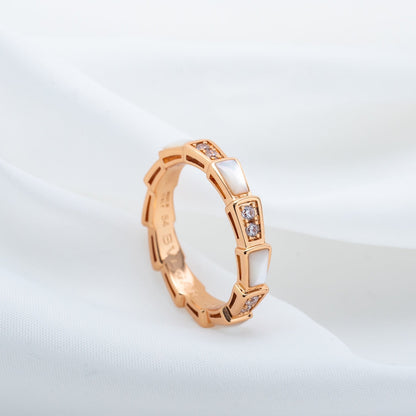 [LuckyStar]SERPENTI RING ROTGOLD DIAMANT MOP 3MM
