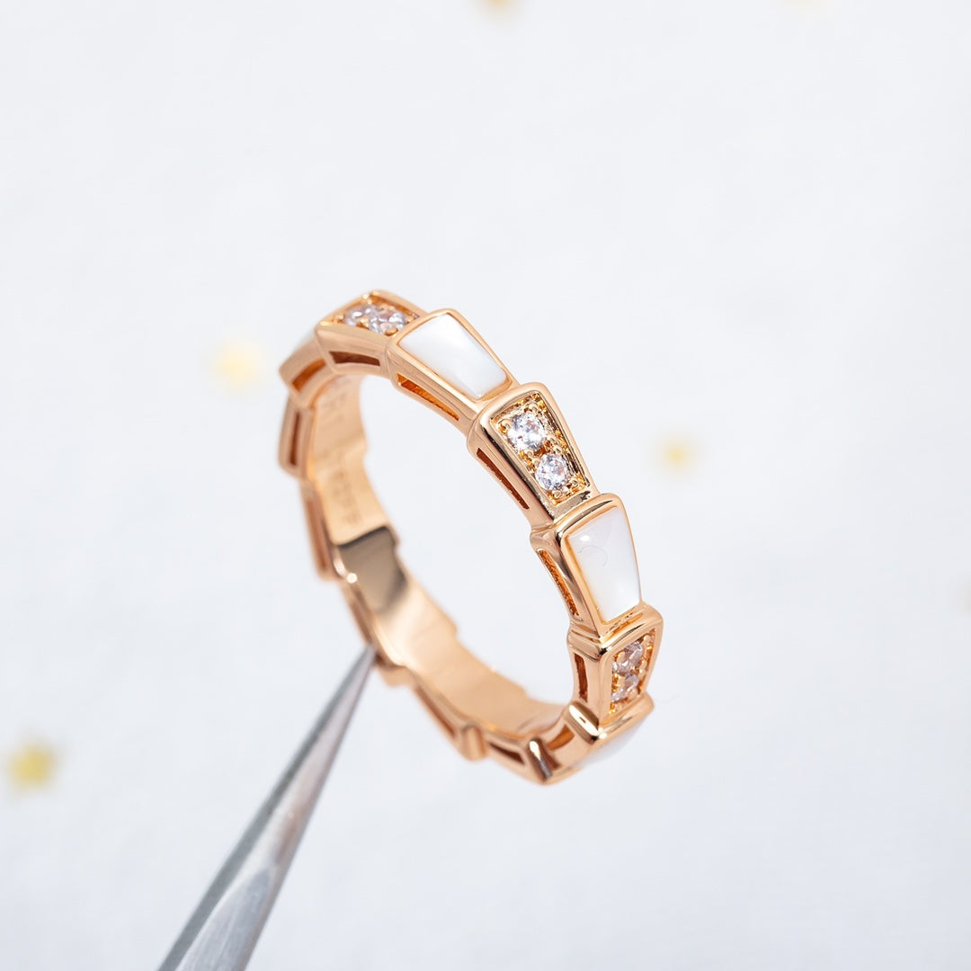 [LuckyStar]SERPENTI RING ROTGOLD DIAMANT MOP 3MM
