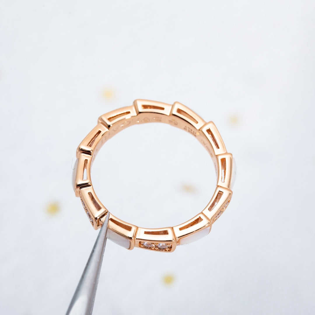 [LuckyStar]SERPENTI RING ROTGOLD DIAMANT MOP 3MM
