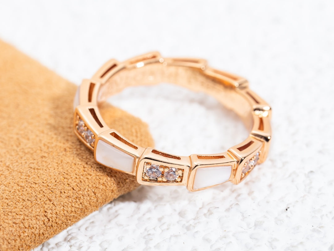 [LuckyStar]SERPENTI RING ROTGOLD DIAMANT MOP 3MM