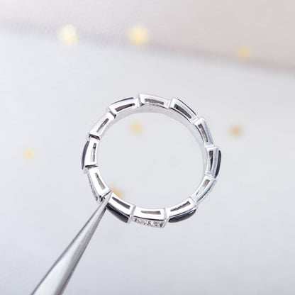[LuckyStar]SERPENTI RING SILBER DIAMANT SCHWARZ MOP 3MM
