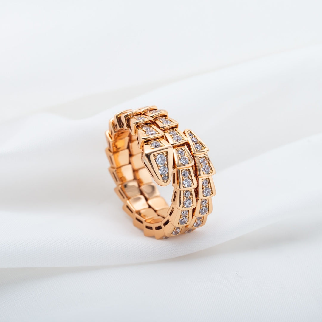 [LuckyStar]SERPENTI RING ROTGOLD DIAMANT DOPPELREIHIG