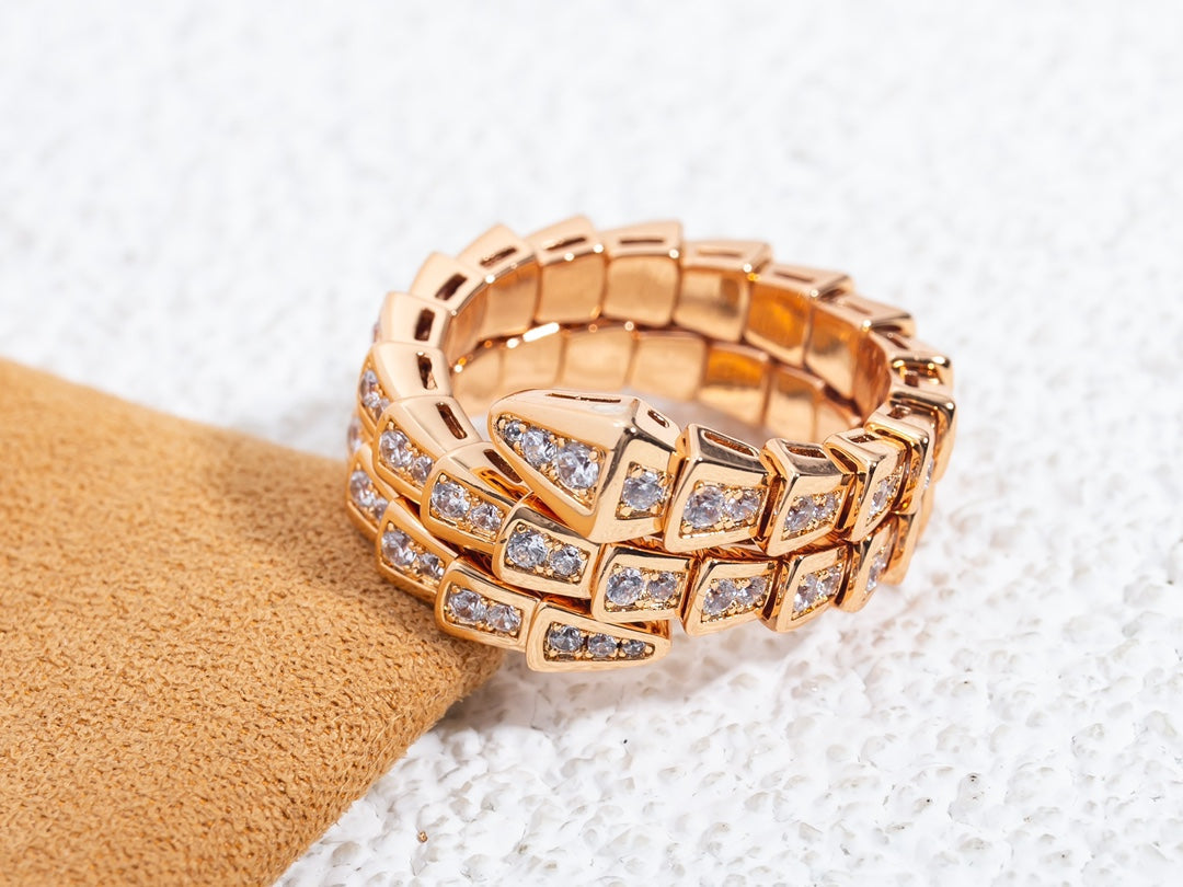 [LuckyStar]SERPENTI RING ROTGOLD DIAMANT DOPPELREIHIG