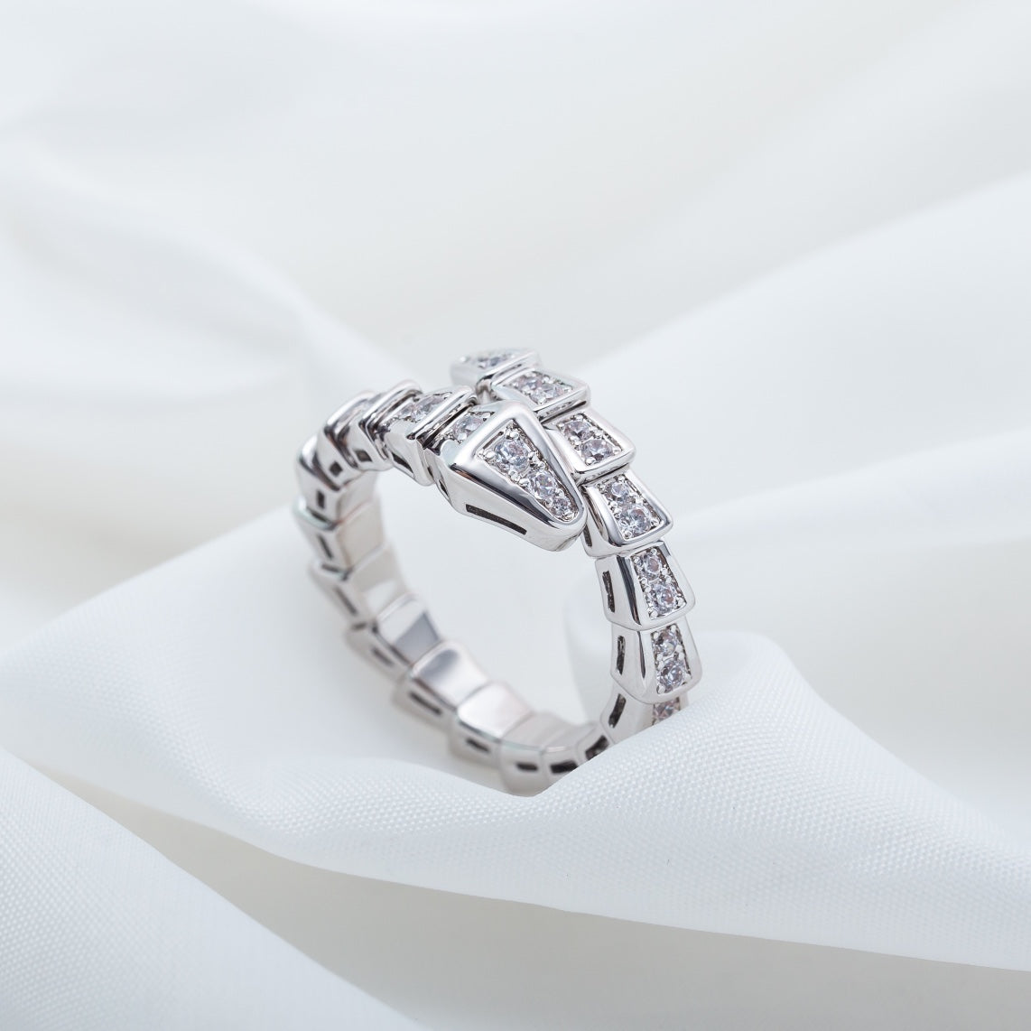 [LuckyStar]SERPENTI RING SILBER DIAMANT GEPAART 4MM