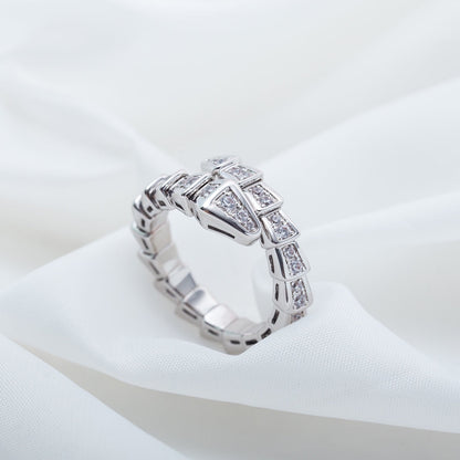 [LuckyStar]SERPENTI RING SILBER DIAMANT GEPAART 4MM