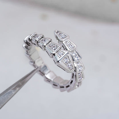 [LuckyStar]SERPENTI RING SILBER DIAMANT GEPAART 4MM
