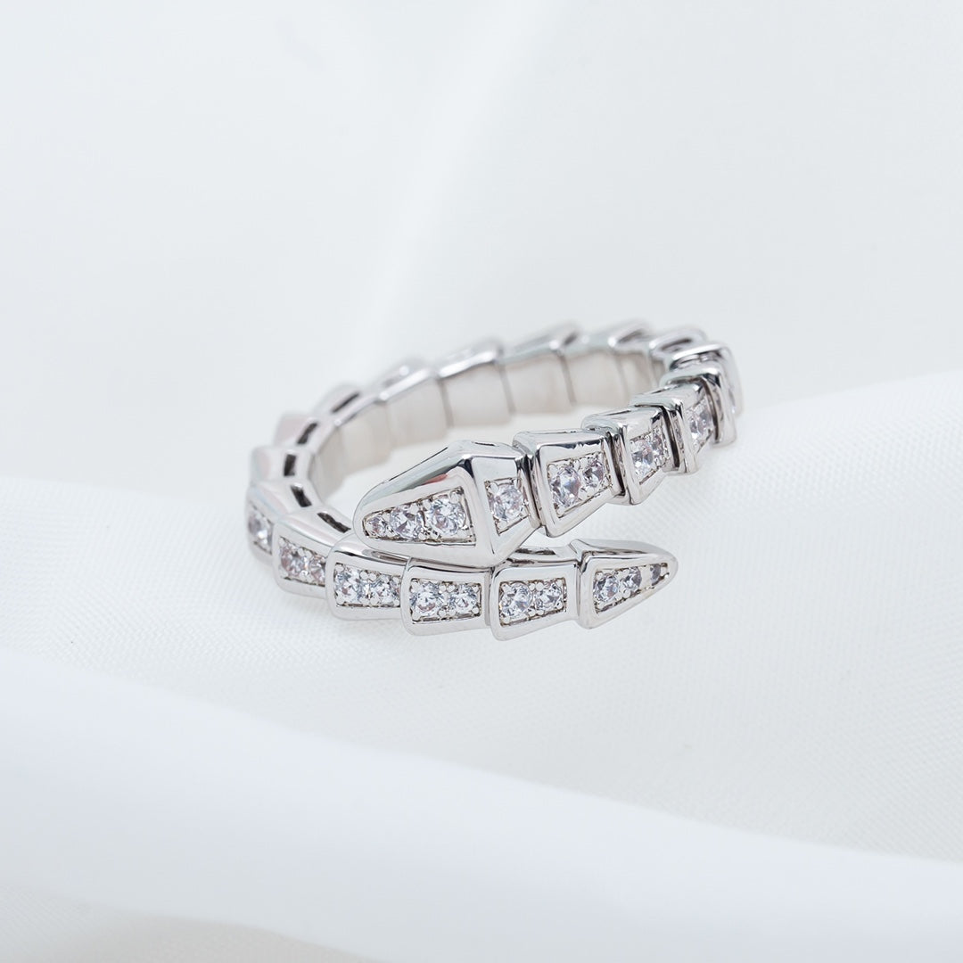 [LuckyStar]SERPENTI RING SILBER DIAMANT GEPAART 4MM