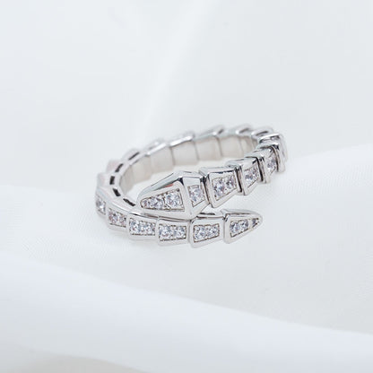[LuckyStar]SERPENTI RING SILBER DIAMANT GEPAART 4MM