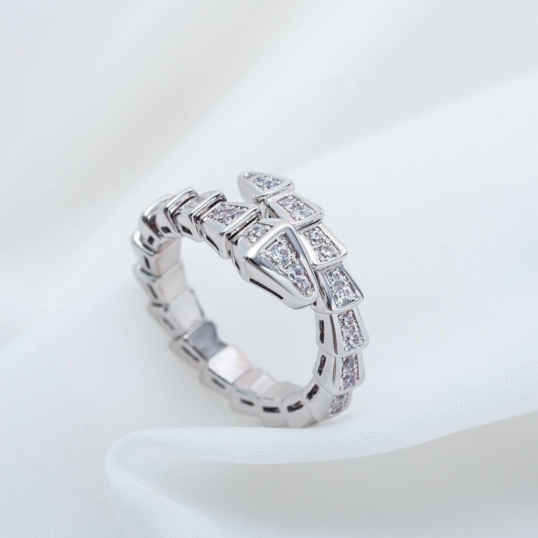 [LuckyStar]SERPENTI RING SILBER DIAMANT GEPAART 4MM