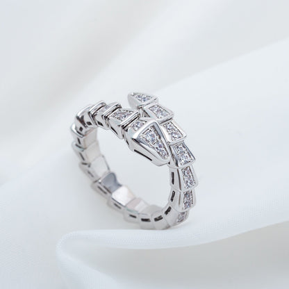 [LuckyStar]SERPENTI RING SILBER DIAMANT GEPAART 4MM