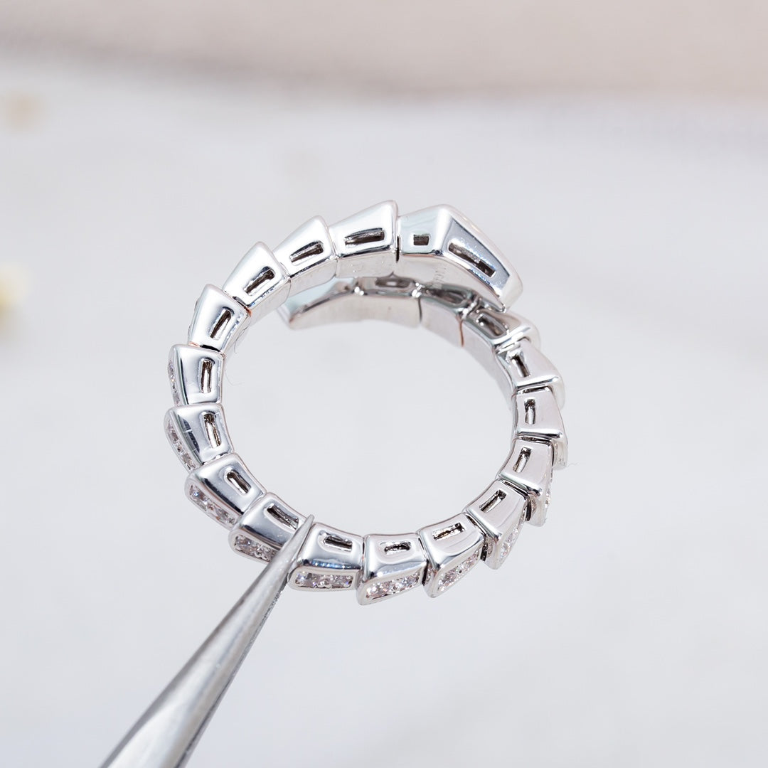[LuckyStar]SERPENTI RING SILBER DIAMANT GEPAART 4MM