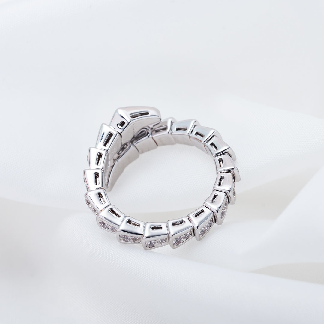 [LuckyStar]SERPENTI RING SILBER DIAMANT GEPAART 4MM