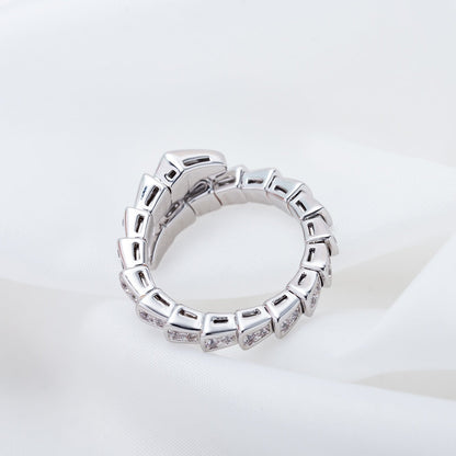 [LuckyStar]SERPENTI RING SILBER DIAMANT GEPAART 4MM