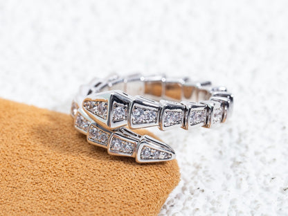 [LuckyStar]SERPENTI RING SILBER DIAMANT GEPAART 4MM