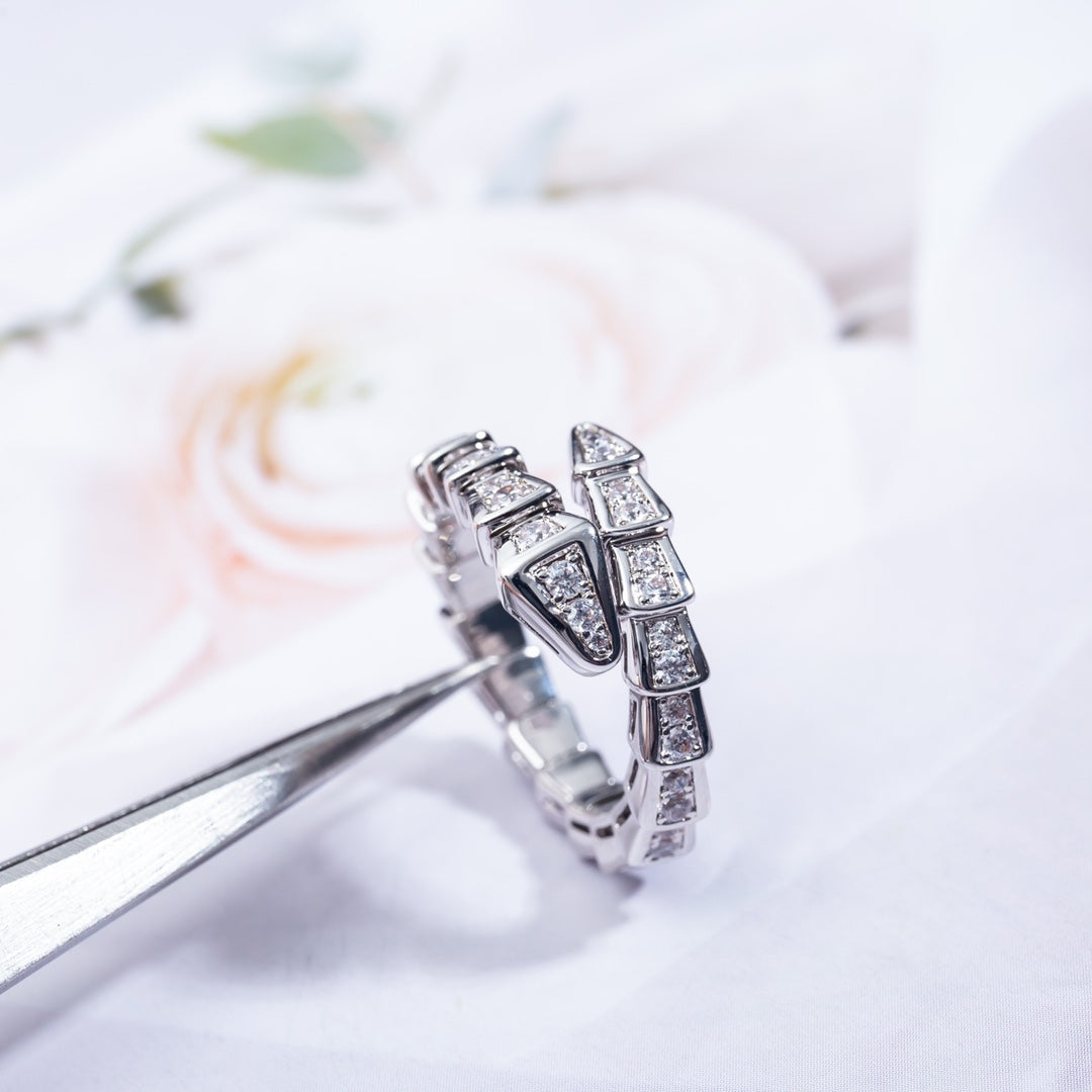 [LuckyStar]SERPENTI RING SILBER DIAMANT GEPAART 4MM
