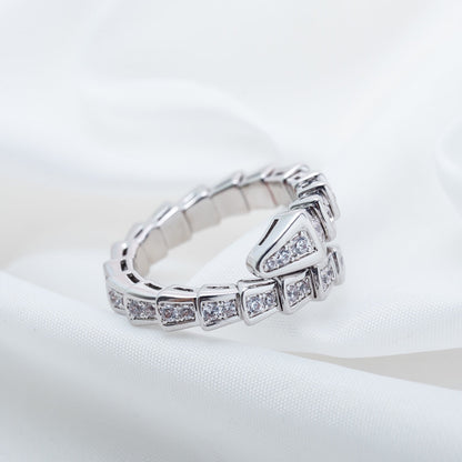 [LuckyStar]SERPENTI RING SILBER DIAMANT GEPAART 4MM