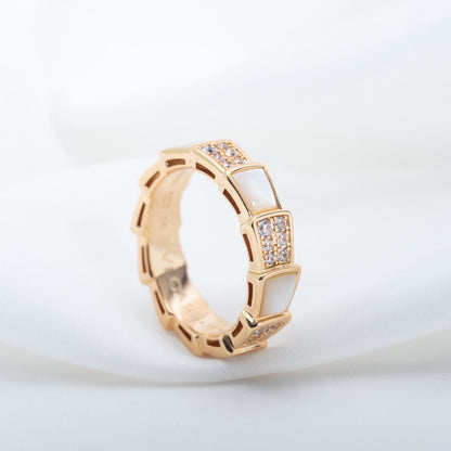 [LuckyStar]SERPENTI RING ROTGOLD MIT DIAMANTEN 4MM