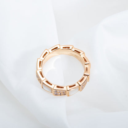 [LuckyStar]SERPENTI RING ROTGOLD MIT DIAMANTEN 4MM