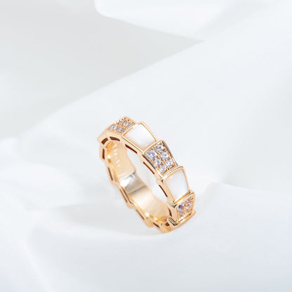 [LuckyStar]SERPENTI RING ROTGOLD MIT DIAMANTEN 4MM