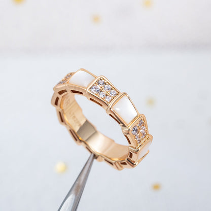 [LuckyStar]SERPENTI RING ROTGOLD MIT DIAMANTEN 4MM