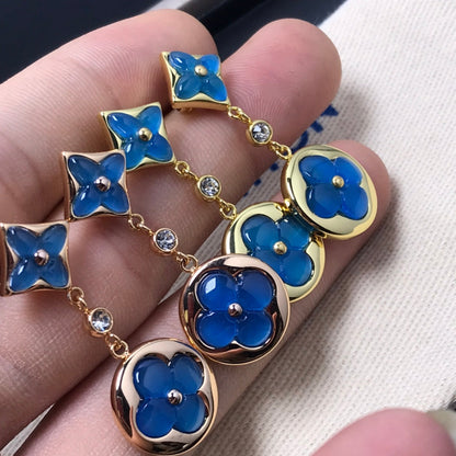 [LuckyStar]Ohrringe mit Stern- und Sonnenachat-Diamanten