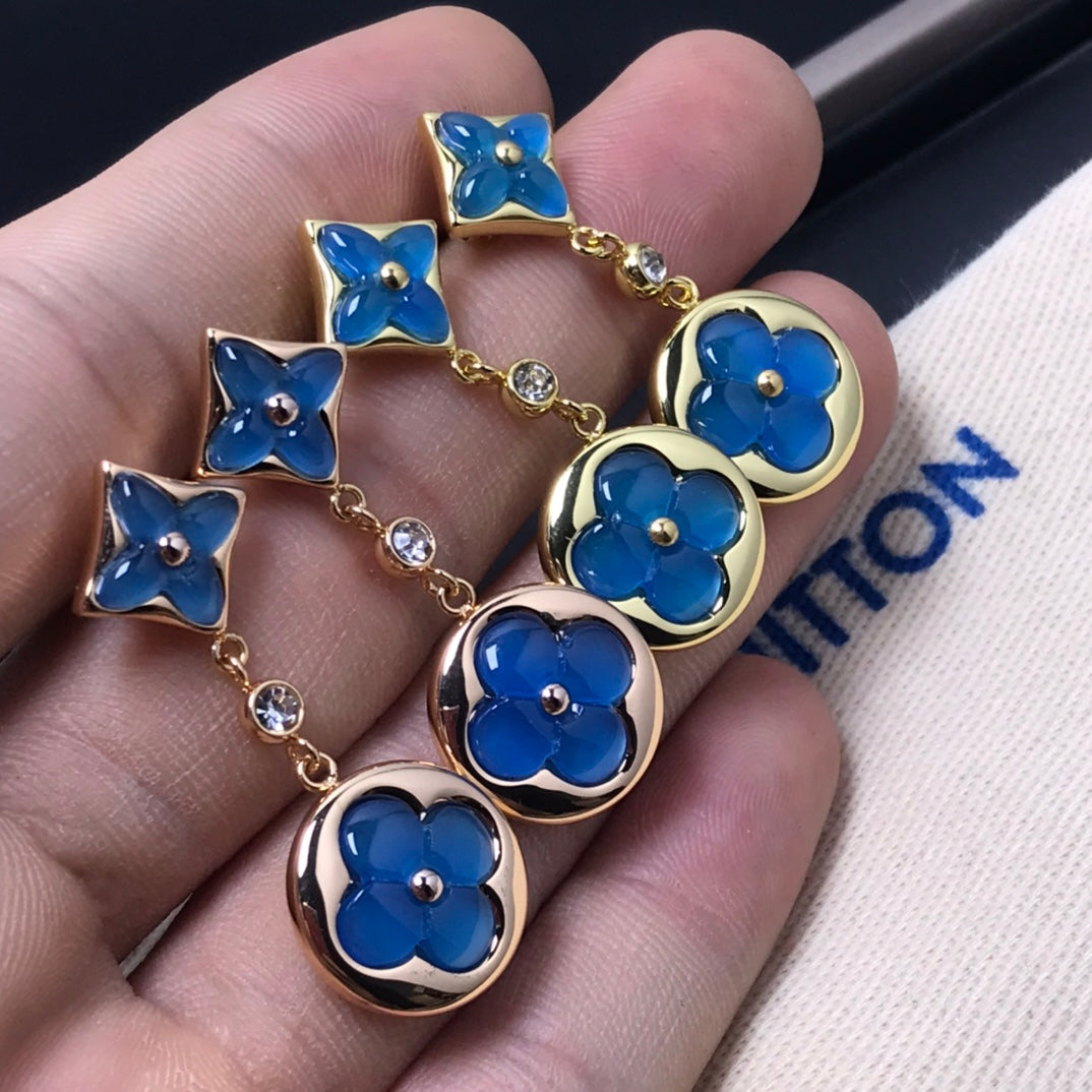 [LuckyStar]Ohrringe mit Stern- und Sonnenachat-Diamanten
