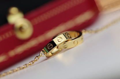 [LuckyStar] LIEBESHALSKETTE DOPPELRING GOLD