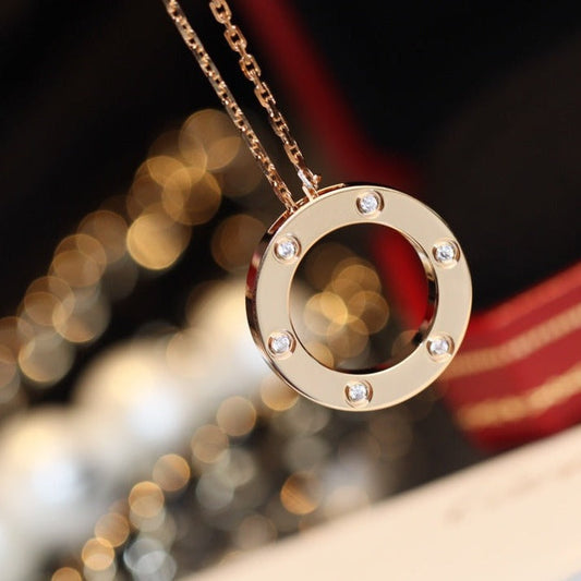 [LuckyStar] LIEBESKETTE 16MM 6 DIAMANTEN ROTGOLD