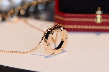[LuckyStar] LIEBESKETTE 16MM 6 DIAMANTEN ROTGOLD