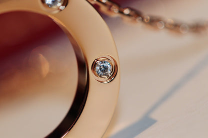 [LuckyStar] LIEBESKETTE 16MM 6 DIAMANTEN ROTGOLD