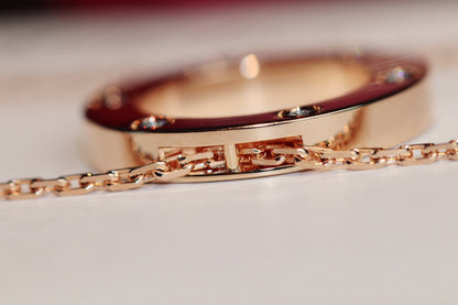 [LuckyStar] LIEBESKETTE 16MM 6 DIAMANTEN ROTGOLD
