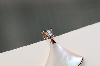 [LuckyStar]DREAM HALSKETTE WEISSES MOP ROSÉGOLD 1 DIAMANT