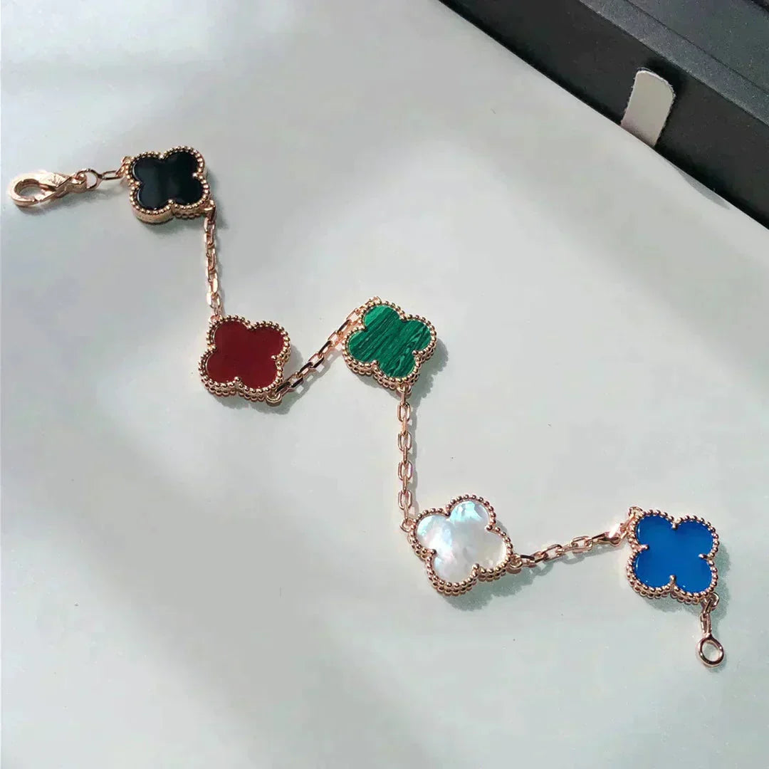 [LuckyStar]KLEEBLATT 5 MOTIVE MEHRFARBIG ARMBAND