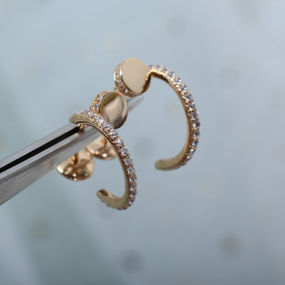[LuckyStar]JUSTE OHRRINGE 12,75MM ROTGOLD DIAMANT