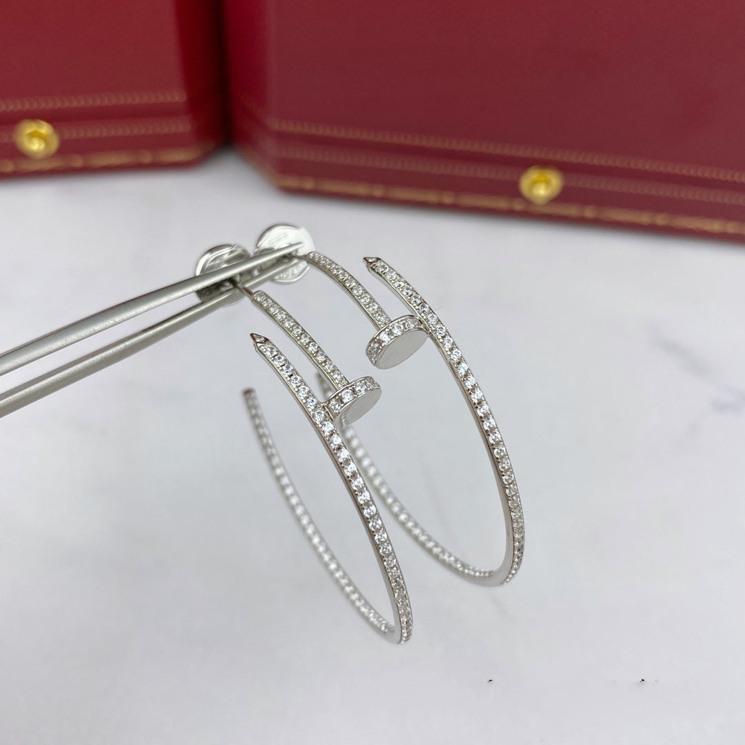 [LuckyStar]JUSTE OHRRINGE VOLLER DIAMANTEN 1,8 MM