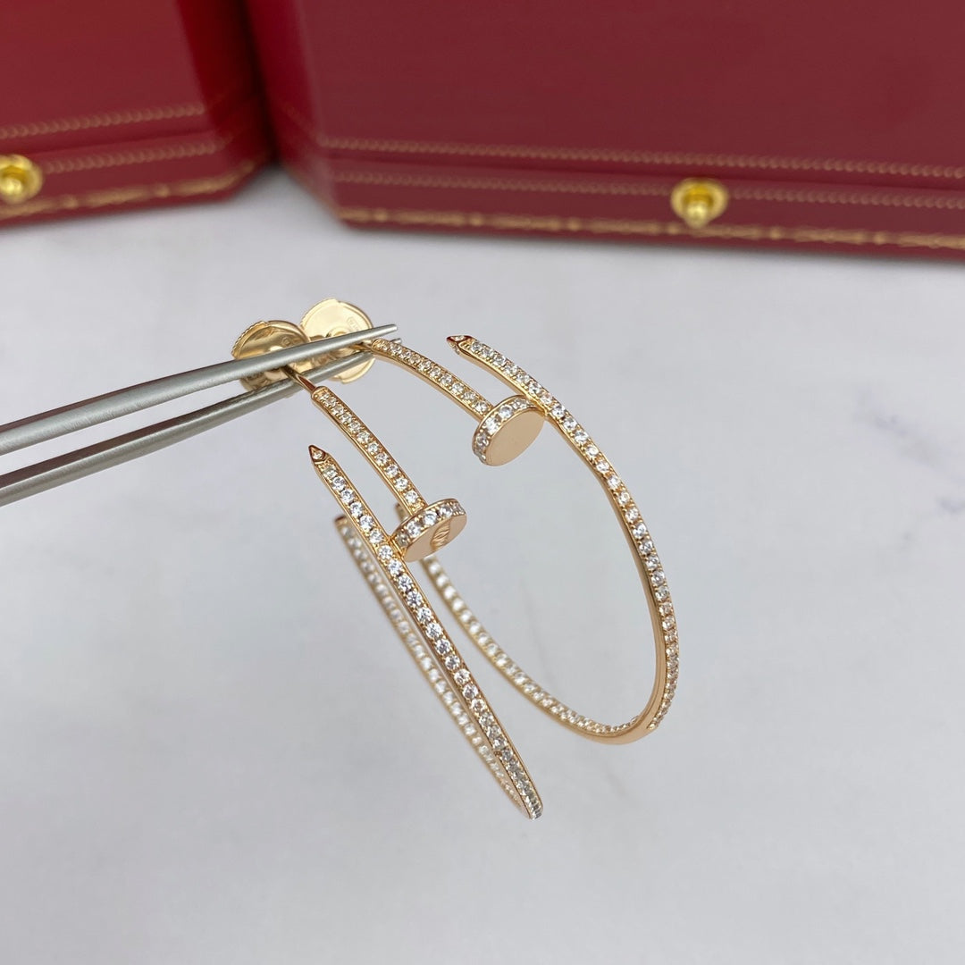 [LuckyStar]JUSTE OHRRINGE VOLLER DIAMANTEN 1,8 MM
