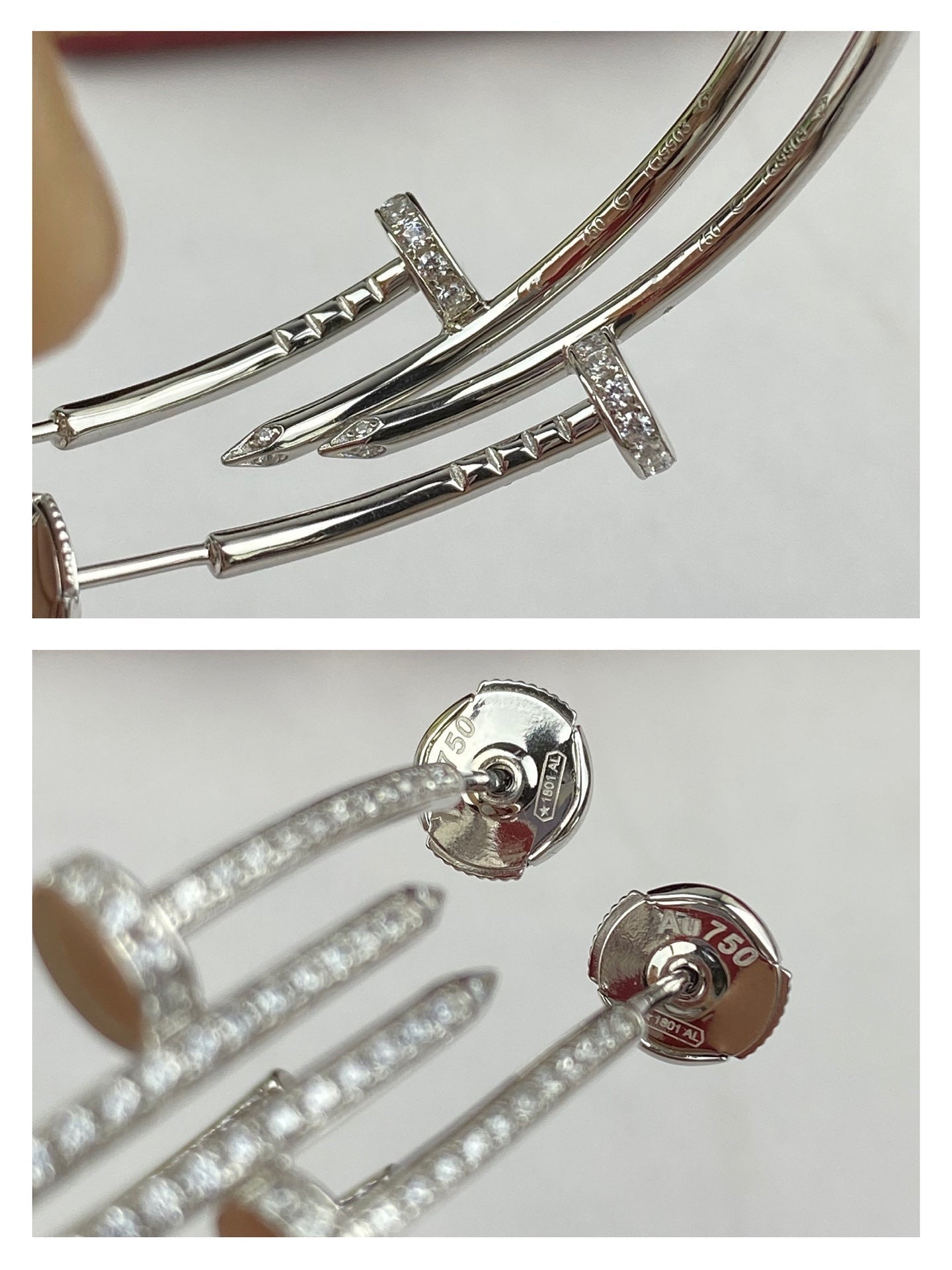 [LuckyStar]JUSTE OHRRINGE VOLLER DIAMANTEN 1,8 MM