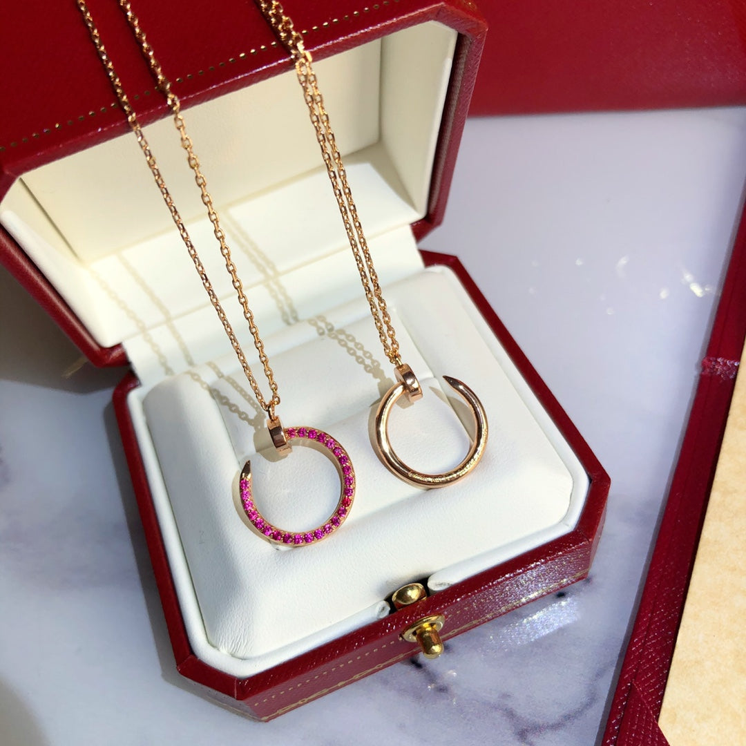 [LuckyStar]JUSTE HALSKETTE GOLD ROTE DIAMANTEN