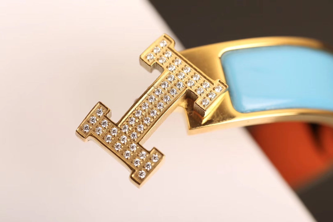 [LuckyStar]H CLOUD BLUE ARMBAND GOLD DIAMANT