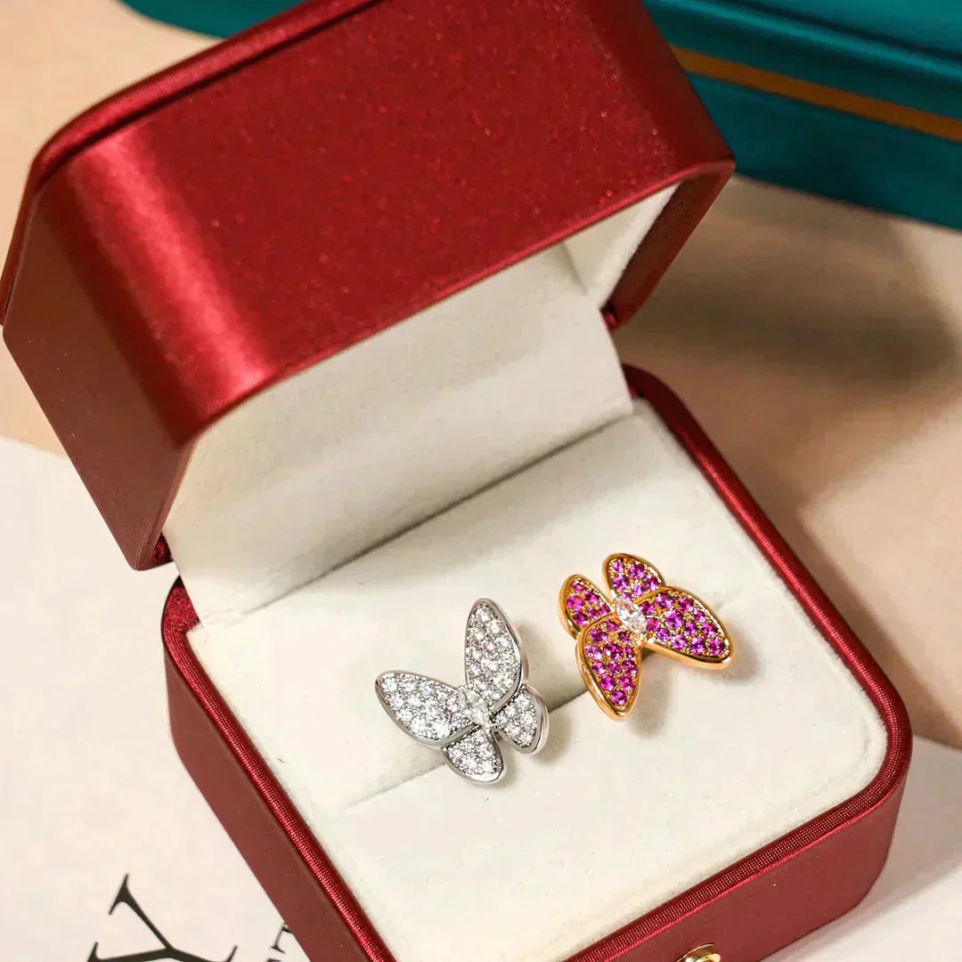 [LuckyStar]ZWILLINGS-DIAMANTRING MIT SCHMETTERLINGSMUSTER