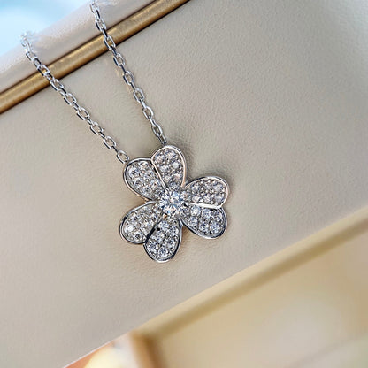 [LuckyStar]CLOVER DIAMANT HALSKETTE SILBER